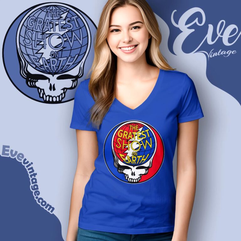Grateful Dead The Gratest Show On Earth Steal Your Face Shirt V Neck TShirt Grateful Dead The Gratest Show On Earth Steal Your Face Shirt V Neck TShirt