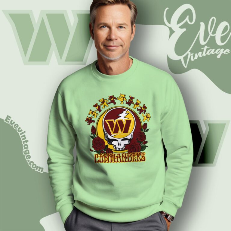 Grateful Dead Washington Commanders Roses Dancing Bears Shirt Sweatshirt Grateful Dead Washington Commanders Roses Dancing Bears Shirt Sweatshirt