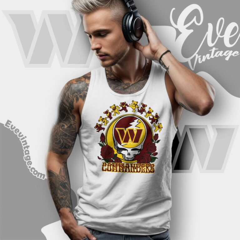 Grateful Dead Washington Commanders Roses Dancing Bears Shirt Tank Top Racerback Grateful Dead Washington Commanders Roses Dancing Bears Shirt Tank Top Racerback