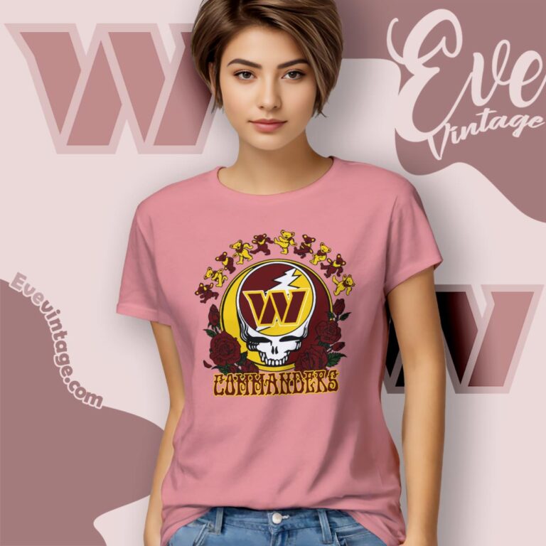 Grateful Dead Washington Commanders Roses Dancing Bears Shirt Women T Shirt Grateful Dead Washington Commanders Roses Dancing Bears Shirt Women T Shirt
