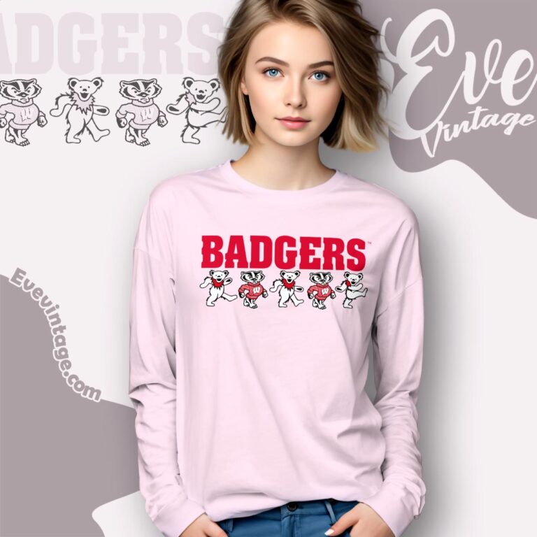 Grateful Dead Wisconsin Badgers Mascot Bears Shirt Long Sleeve Tee Grateful Dead Wisconsin Badgers Mascot Bears Shirt Long Sleeve Tee