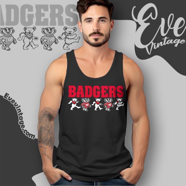 Grateful Dead Wisconsin Badgers Mascot Bears Shirt Tank Top Racerback Grateful Dead Wisconsin Badgers Mascot Bears Shirt Tank Top Racerback
