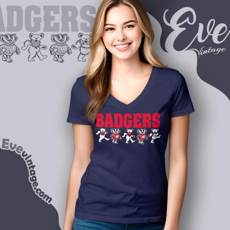 Grateful Dead Wisconsin Badgers Mascot Bears Shirt V Neck TShirt Grateful Dead Wisconsin Badgers Mascot Bears Shirt V Neck TShirt