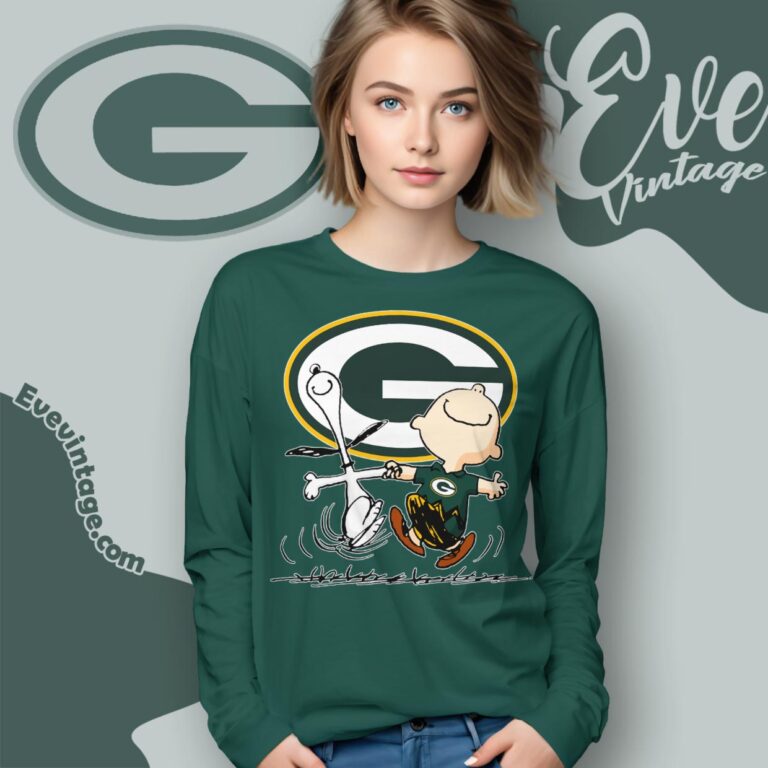 Green Bay Packers Charlie Brown Snoopy Happy Dancing Shirt Long Sleeve Tee Green Bay Packers Charlie Brown Snoopy Happy Dancing Shirt Long Sleeve Tee