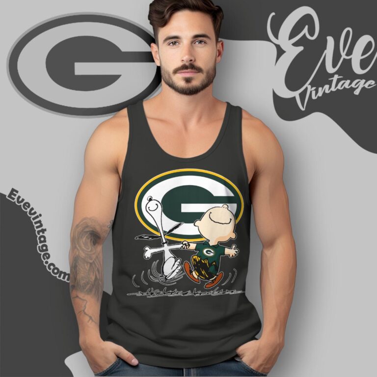 Green Bay Packers Charlie Brown Snoopy Happy Dancing Shirt Tank Top Racerback Green Bay Packers Charlie Brown Snoopy Happy Dancing Shirt Tank Top Racerback