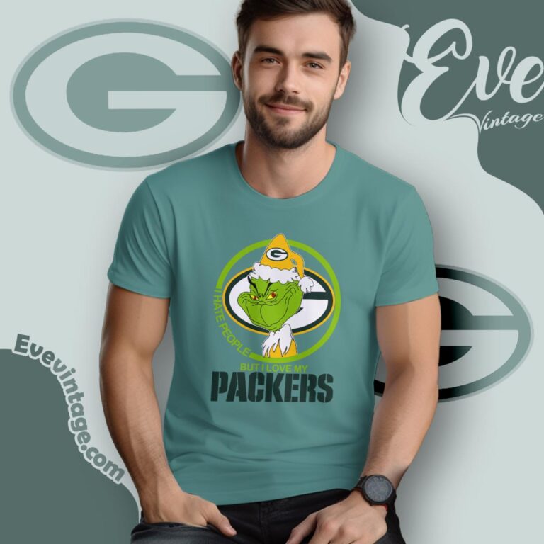 Green Bay Packers Christmas Grinch Shirt I Hate People But I Love My Packers T Shirt Green Bay Packers Christmas Grinch Shirt I Hate People But I Love My Packers T Shirt