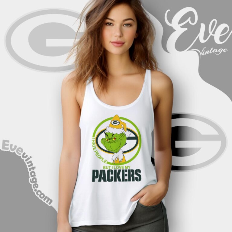Green Bay Packers Christmas Grinch Shirt I Hate People But I Love My Packers Tank Top Racerback Green Bay Packers Christmas Grinch Shirt I Hate People But I Love My Packers Tank Top Racerback