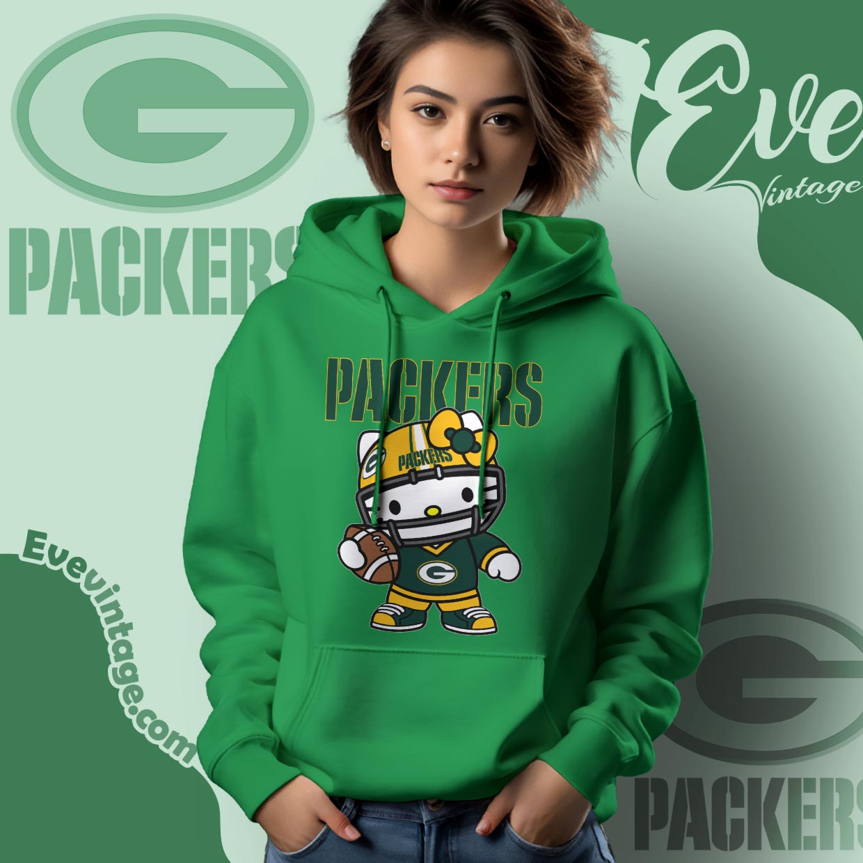 Green Bay Packers Hello Kitty Shirt Green Bay Packers Hello Kitty Shirt
