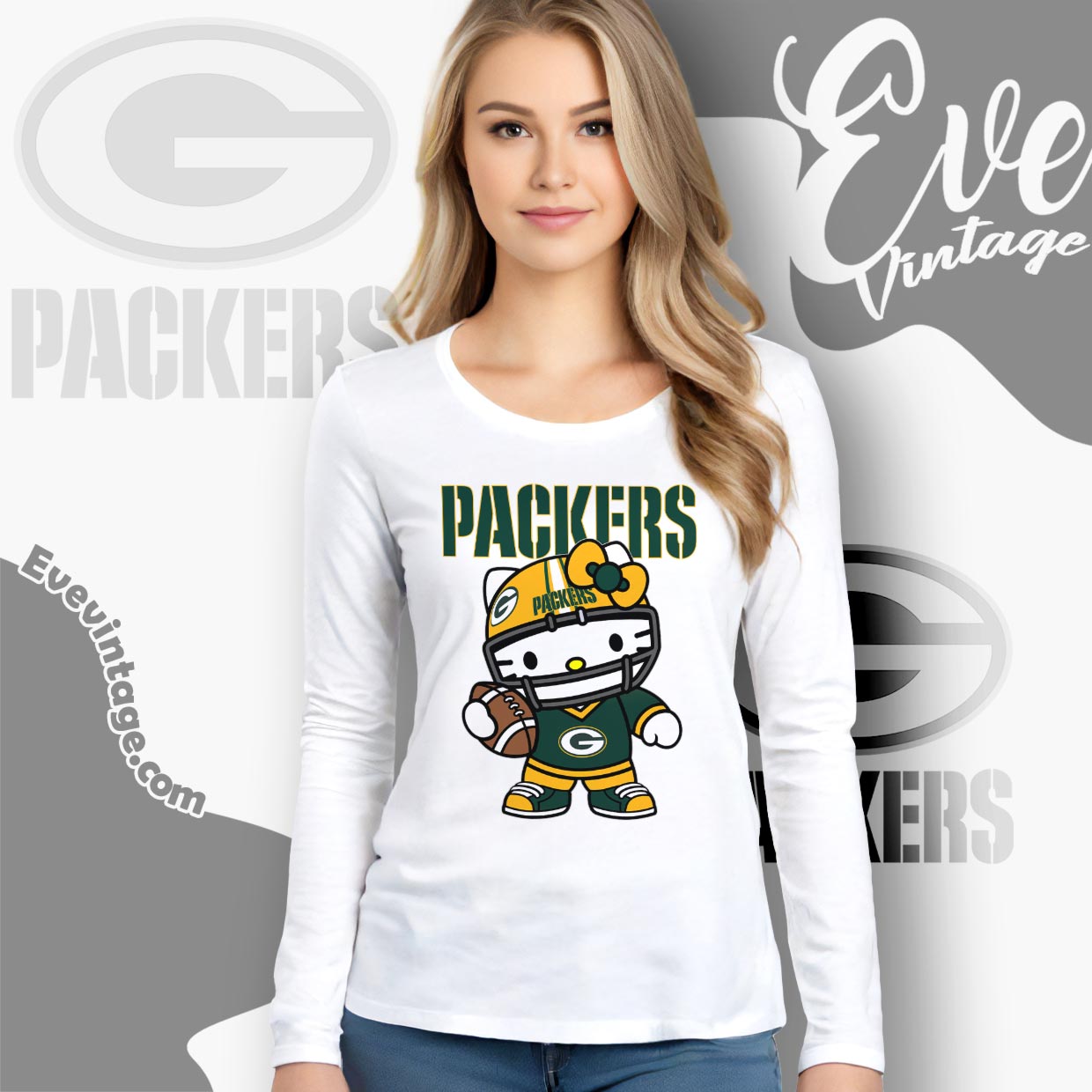 Green Bay Packers Hello Kitty Shirt Green Bay Packers Hello Kitty Shirt