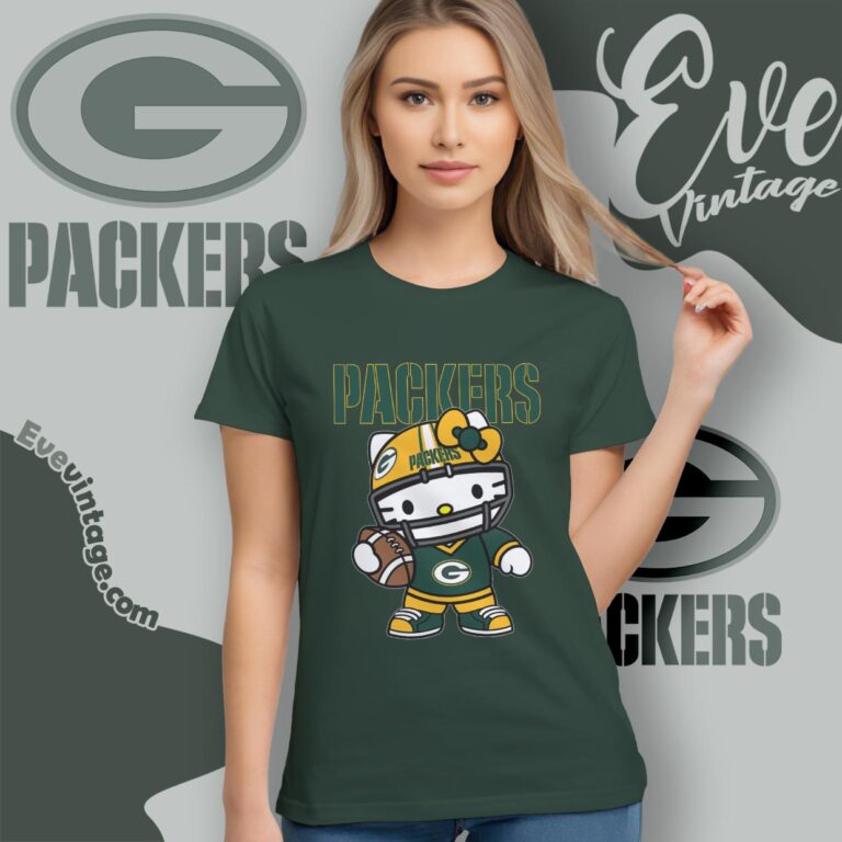 Green Bay Packers Hello Kitty Women T shirt Green Bay Packers Hello Kitty Women T shirt
