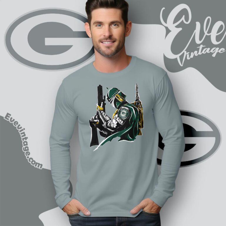 Green Bay Packers Mandalorian Star Wars Shirt Long Sleeve Tee Green Bay Packers Mandalorian Star Wars Shirt Long Sleeve Tee