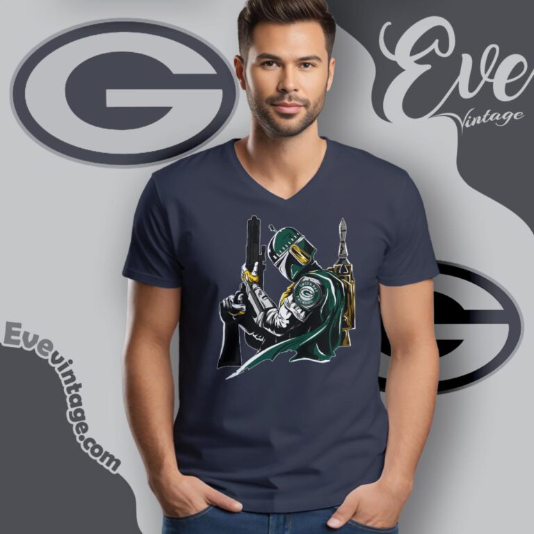 Green Bay Packers Mandalorian Star Wars Shirt V Neck TShirt Green Bay Packers Mandalorian Star Wars Shirt V Neck TShirt