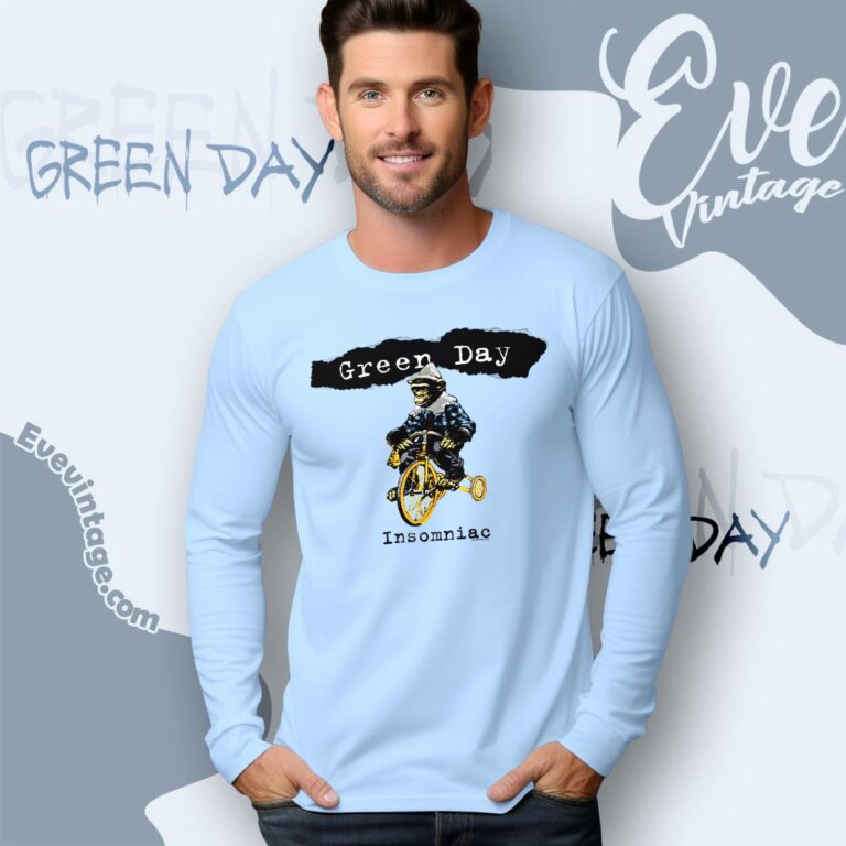 Green Day Winston Smith Insomniac 1995 North American Tour Shirt Long Sleeve Tee Green Day Winston Smith Insomniac 1995 North American Tour Shirt Long Sleeve Tee