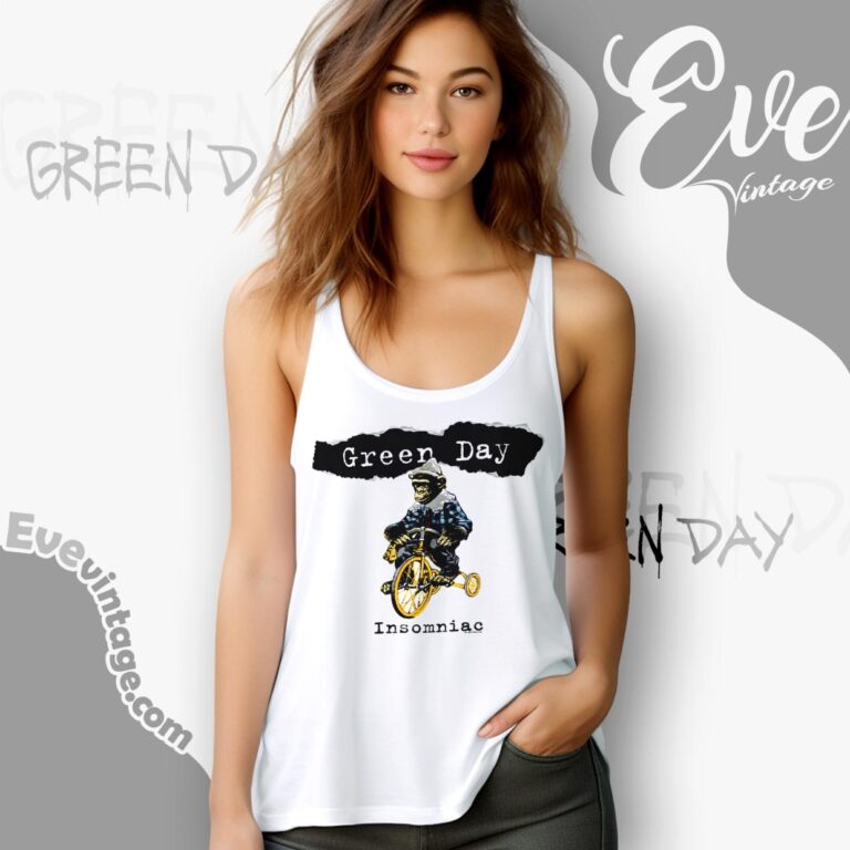 Green Day Winston Smith Insomniac 1995 North American Tour Shirt Tank Top Racerback Green Day Winston Smith Insomniac 1995 North American Tour Shirt Tank Top Racerback