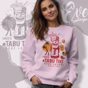 Gregs Tabu Tiki Surf Lounge Shirt Honolulu Tiki Bar Sweatshirt