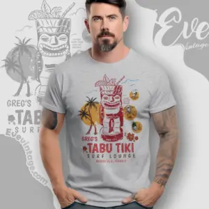 Gregs Tabu Tiki Surf Lounge Shirt Honolulu Tiki Bar T shirt