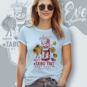 Gregs Tabu Tiki Surf Lounge Shirt Honolulu Tiki Bar Women T shirt