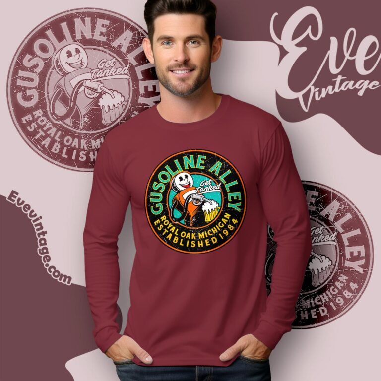 Gusoline Alley Shirt Royal Oak Michigan Dive Bar Long Sleeve Tee Gusoline Alley Shirt Royal Oak Michigan Dive Bar Long Sleeve Tee