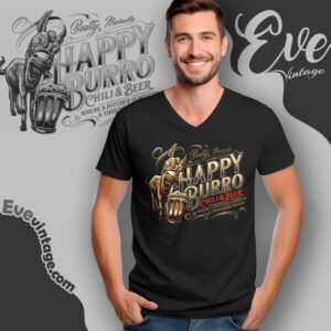 Happy Burro Chili And Beer Shirt Nevada Dive Bars V Neck TShirt