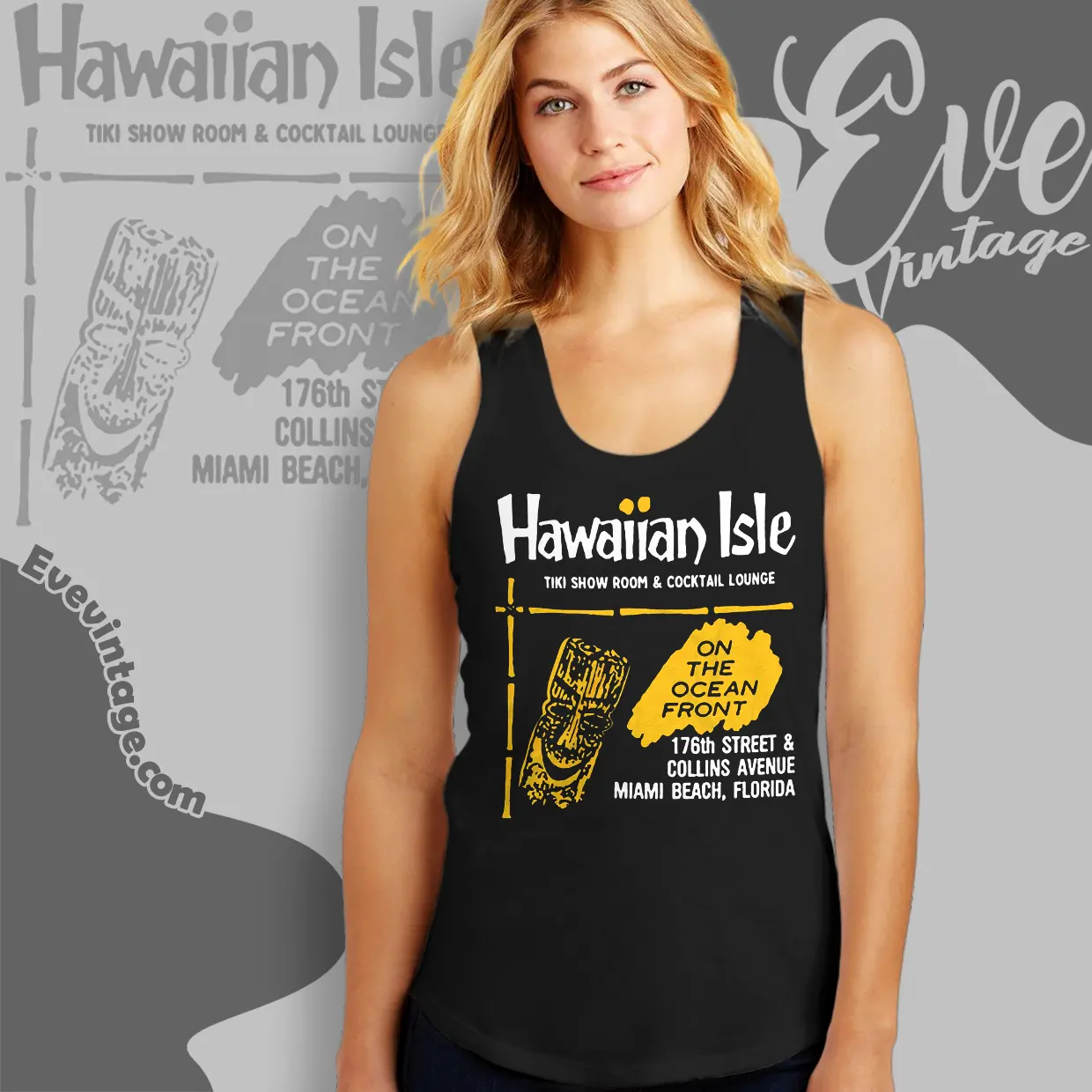 Hawaiian Isle Shirt Miami Beach Fl Tiki Bar Tank Top Racerback Hawaiian Isle Shirt Miami Beach Fl Tiki Bar Tank Top Racerback