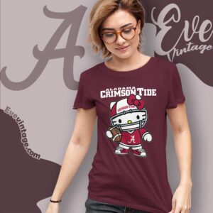 Hello Kitty Alabama Crimson Tide Football Shirt T shirt