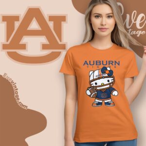 Hello Kitty Auburn Tigers Football Shirt T shirt