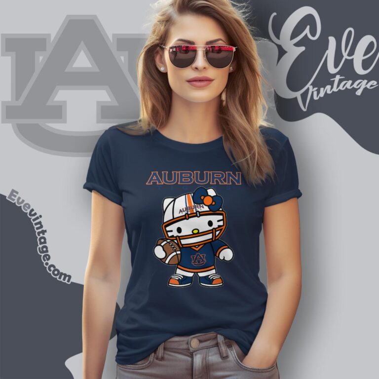 Hello Kitty Auburn Tigers Football Shirt Women T shirt Hello Kitty Auburn Tigers Football Shirt Women T shirt