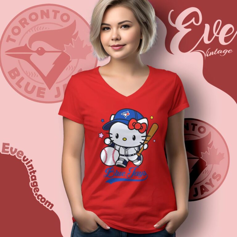 Hello Kitty Blue Jays World Series Champions 2025 Shirt V Neck TShirt Hello Kitty Blue Jays World Series Champions 2025 Shirt V Neck TShirt