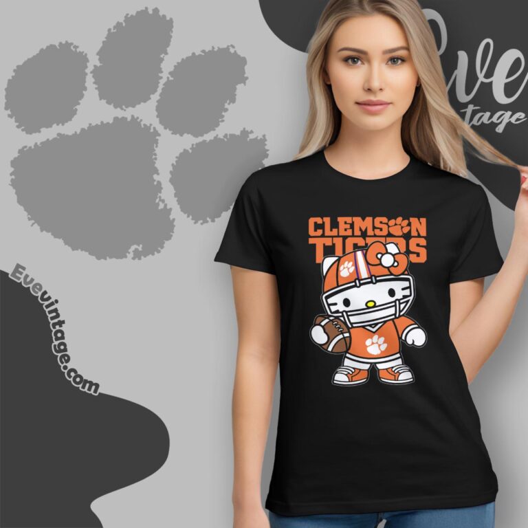 Hello Kitty Clemson Tigers Football Shirt T shirt Hello Kitty Clemson Tigers Football Shirt T shirt