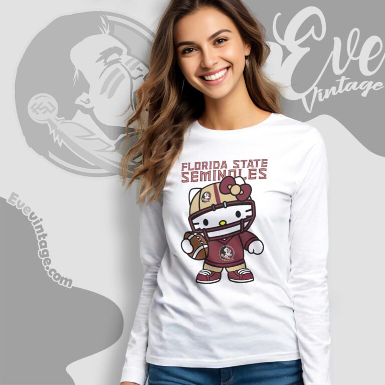 Hello Kitty Florida State Seminoles Football Shirt Long Sleeve Tee Hello Kitty Florida State Seminoles Football Shirt Long Sleeve Tee
