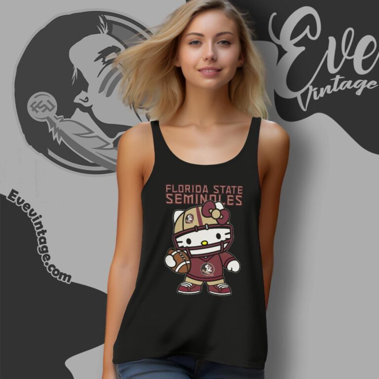 Hello Kitty Florida State Seminoles Football Shirt Tank Top Racerback Hello Kitty Florida State Seminoles Football Shirt Tank Top Racerback