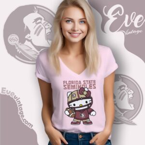 Hello Kitty Florida State Seminoles Football Shirt V Neck TShirt
