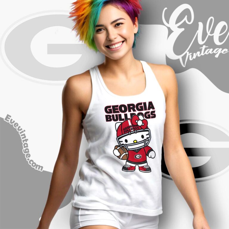 Hello Kitty Georgia Bulldogs Football Shirt Tank Top Racerback Hello Kitty Georgia Bulldogs Football Shirt Tank Top Racerback