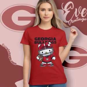 Hello Kitty Georgia Bulldogs Football Shirt Women T shirt