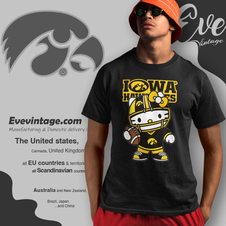 Hello Kitty Iowa Hawkeyes Football Shirt T shirt Hello Kitty Iowa Hawkeyes Football Shirt T shirt