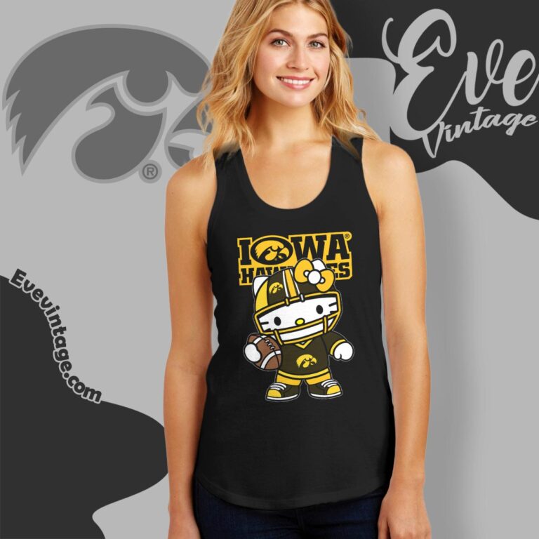 Hello Kitty Iowa Hawkeyes Football Shirt Tank Top Racerback Hello Kitty Iowa Hawkeyes Football Shirt Tank Top Racerback