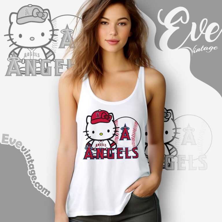 Hello Kitty Los Angeles Angels Shirt Tank Top Racerback Hello Kitty Los Angeles Angels Shirt Tank Top Racerback