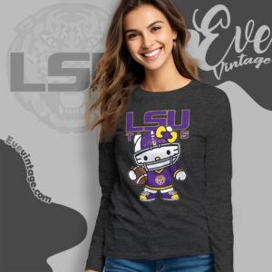 Hello Kitty Lsu Tigers Football Shirt Long Sleeve Tee