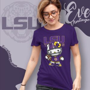 Hello Kitty Lsu Tigers Football Shirt T shirt