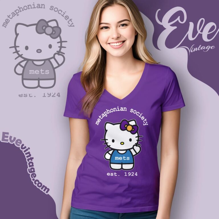 Hello Kitty Metaphonian Society Est 1924 Shirt V Neck TShirt Hello Kitty Metaphonian Society Est 1924 Shirt V Neck TShirt