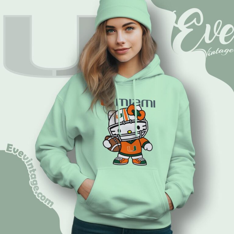 Hello Kitty Miami Hurricanes Football Shirt Hoodie Hello Kitty Miami Hurricanes Football Shirt Hoodie