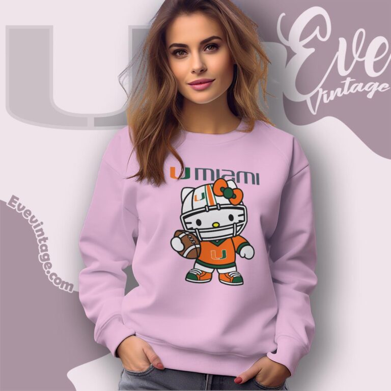 Hello Kitty Miami Hurricanes Football Shirt Sweatshirt Hello Kitty Miami Hurricanes Football Shirt Sweatshirt