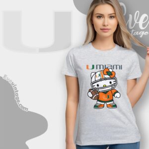 Hello Kitty Miami Hurricanes Football Shirt