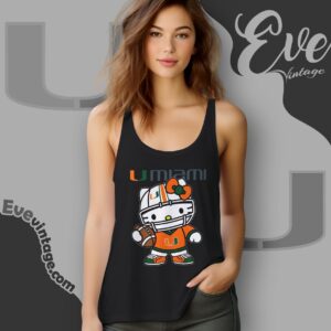 Hello Kitty Miami Hurricanes Football Shirt Tank Top Racerback