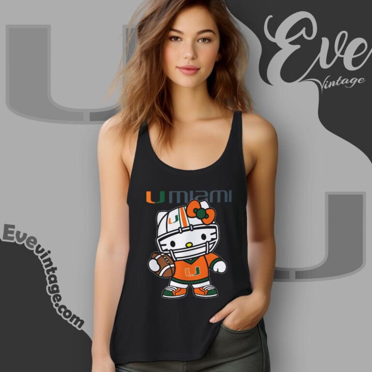 Hello Kitty Miami Hurricanes Football Shirt Tank Top Racerback Hello Kitty Miami Hurricanes Football Shirt Tank Top Racerback