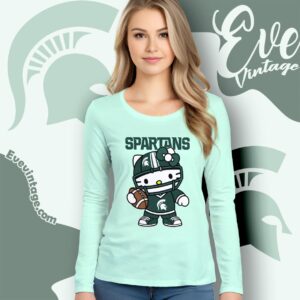 Hello Kitty Michigan State Spartans Football Shirt