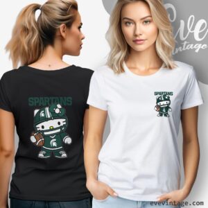 Hello Kitty Michigan State Spartans Football Shirt T shirt