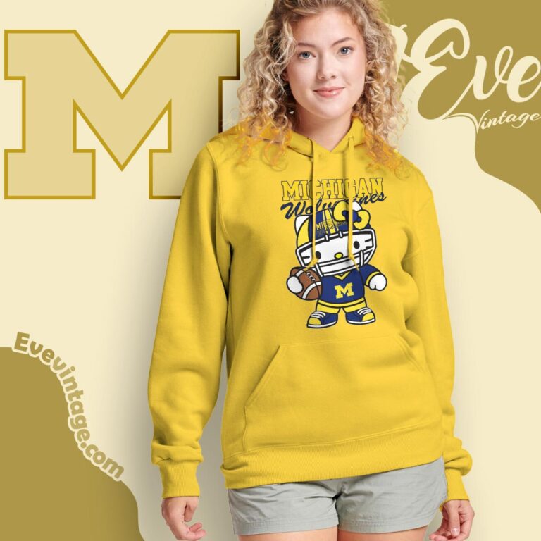 Hello Kitty Michigan Wolverines Football Shirt Hoodie Hello Kitty Michigan Wolverines Football Shirt Hoodie