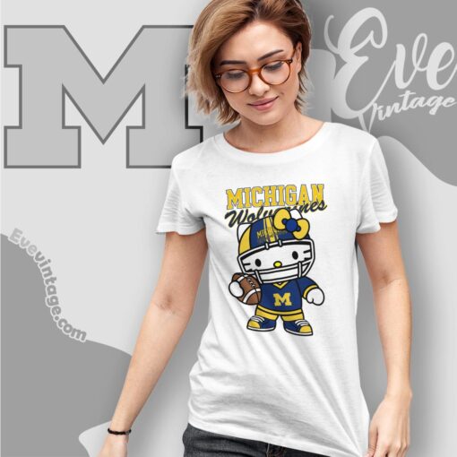 Hello Kitty Michigan Wolverines Football Shirt