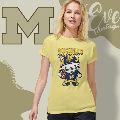 Hello Kitty Michigan Wolverines Football Shirt